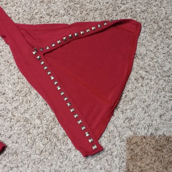 ROCK & REPUBLIC pink open shoulder medium top with flow sleeves - Picture 7 of 9